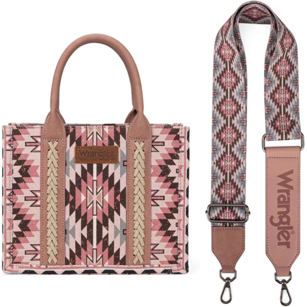 imageMontana West X Wrangler Tote Bag for Women Boho Aztec Shoulder Purse Top Handle Satchel HandbagAaztecdark Pink