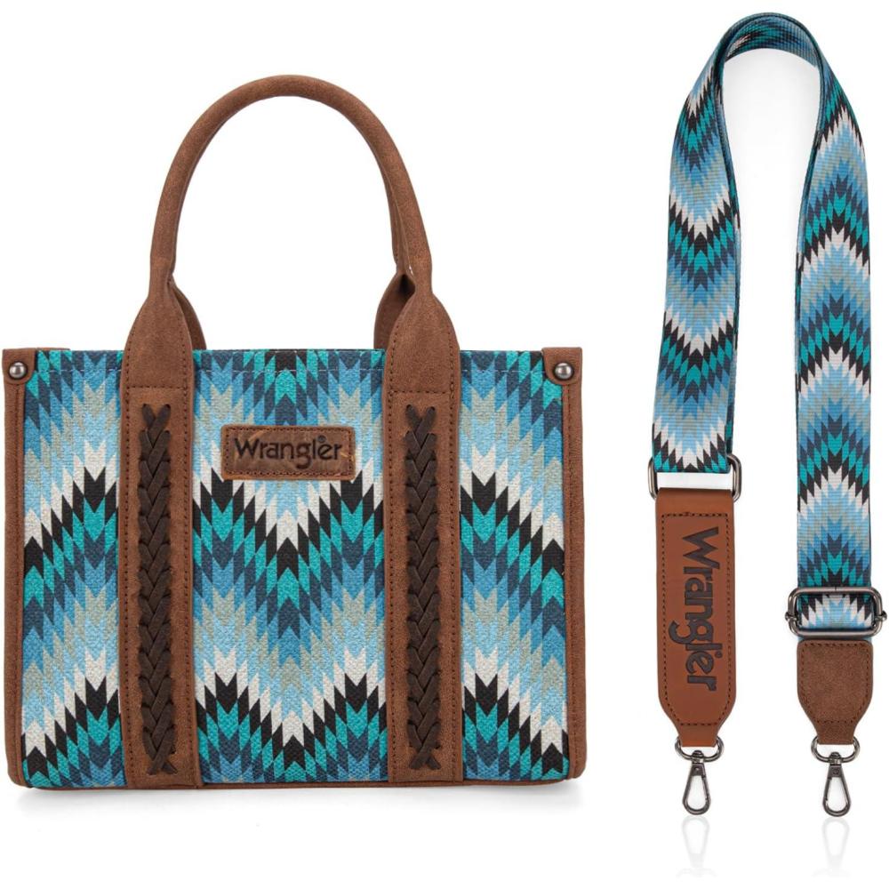imageMontana West X Wrangler Tote Bag for Women Boho Aztec Shoulder Purse Top Handle Satchel HandbagBwave Printjean