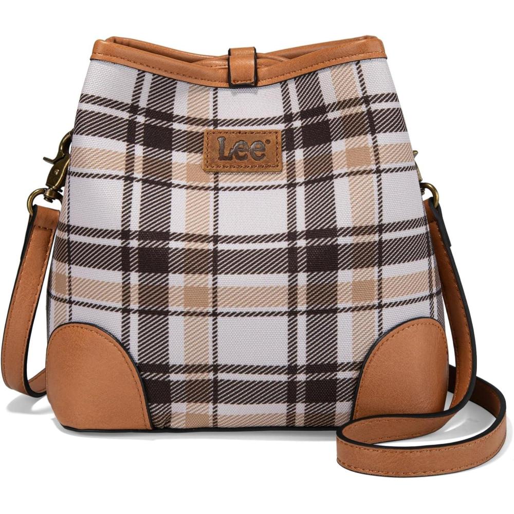 imageMontana West x Lee Bucket Bags for Women Drawstring Hobo Bags with Crossbody StrapBeige