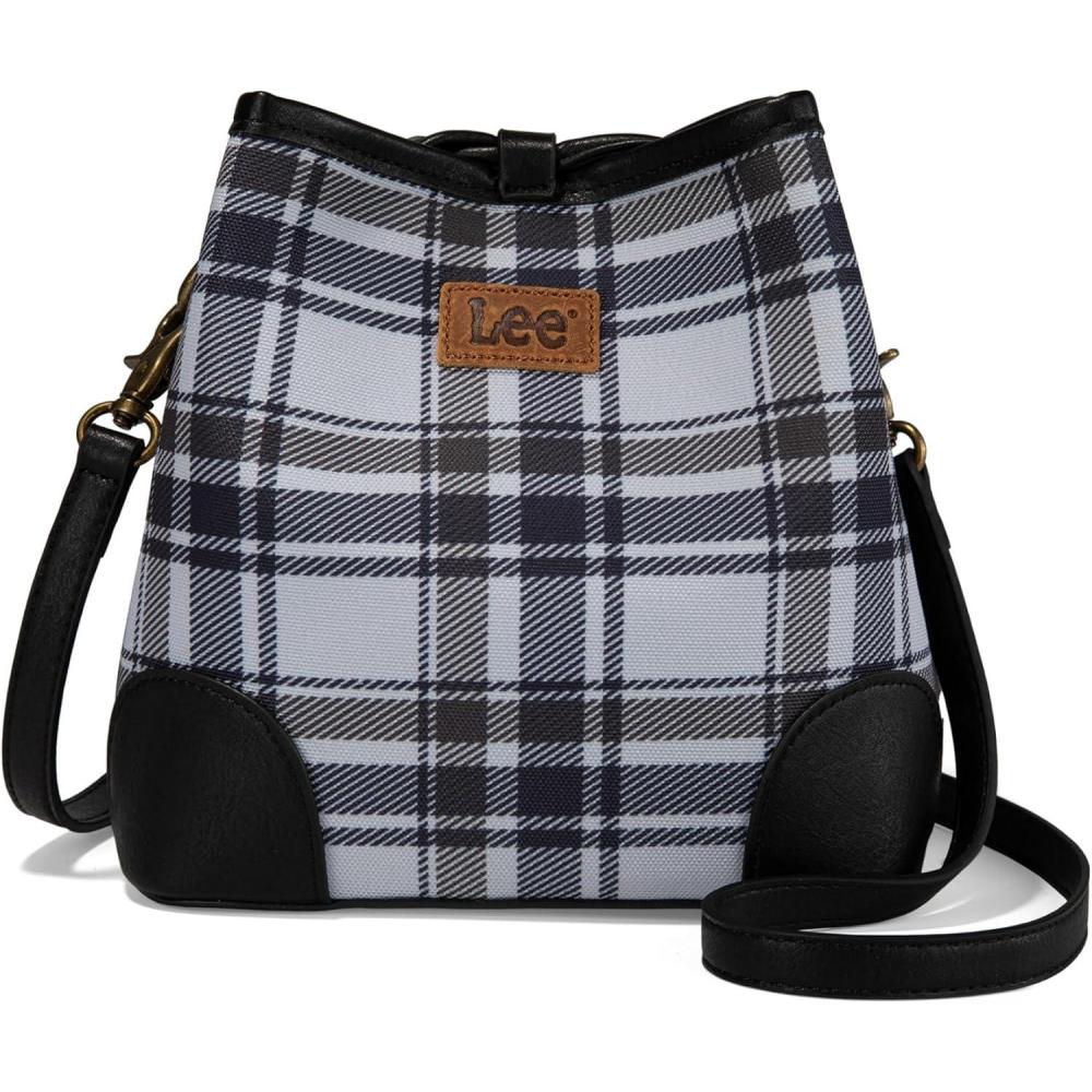 imageMontana West x Lee Bucket Bags for Women Drawstring Hobo Bags with Crossbody StrapGrey