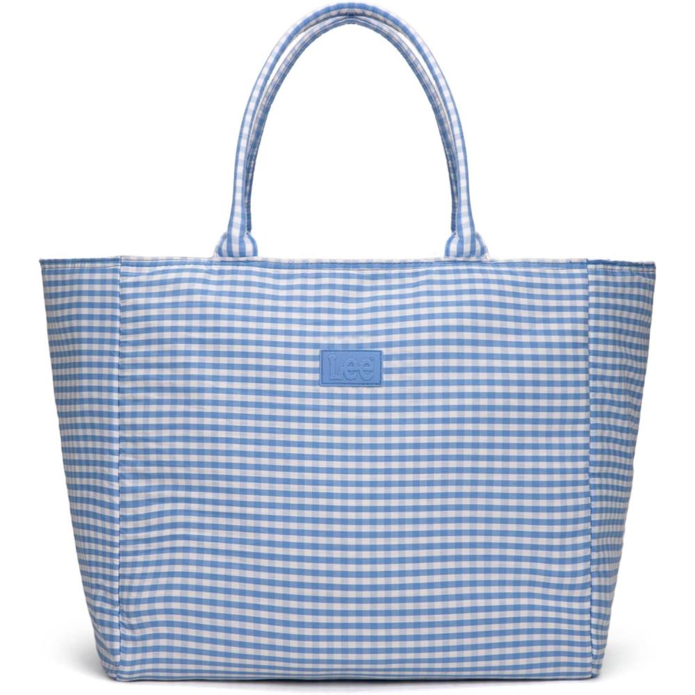 imageMontana West x Lee Extra Large Soft Cotton Tote Bag for Women Thick Lightweight Shoulder Bag Reusable Grocery BagBlue