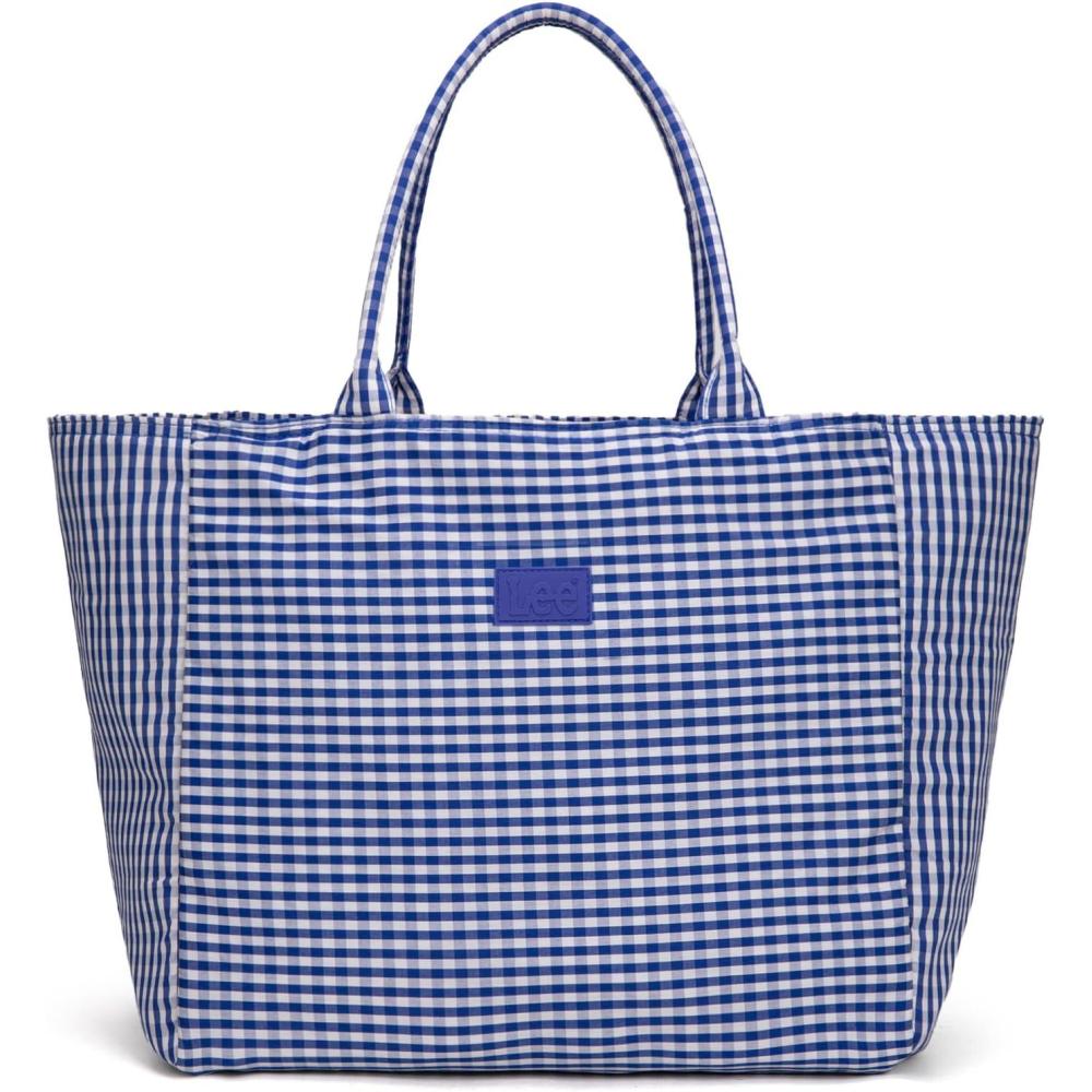 imageMontana West x Lee Extra Large Soft Cotton Tote Bag for Women Thick Lightweight Shoulder Bag Reusable Grocery BagNavy