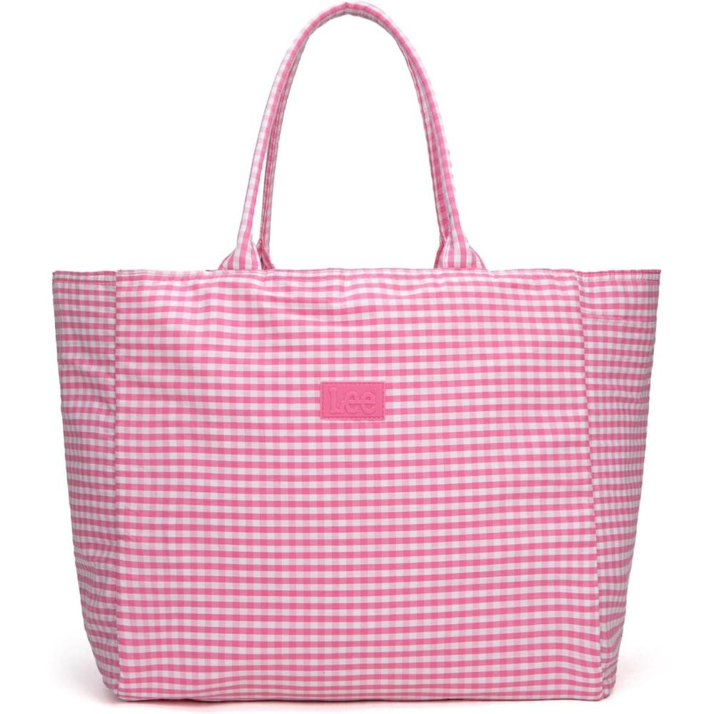 imageMontana West x Lee Extra Large Soft Cotton Tote Bag for Women Thick Lightweight Shoulder Bag Reusable Grocery BagPink