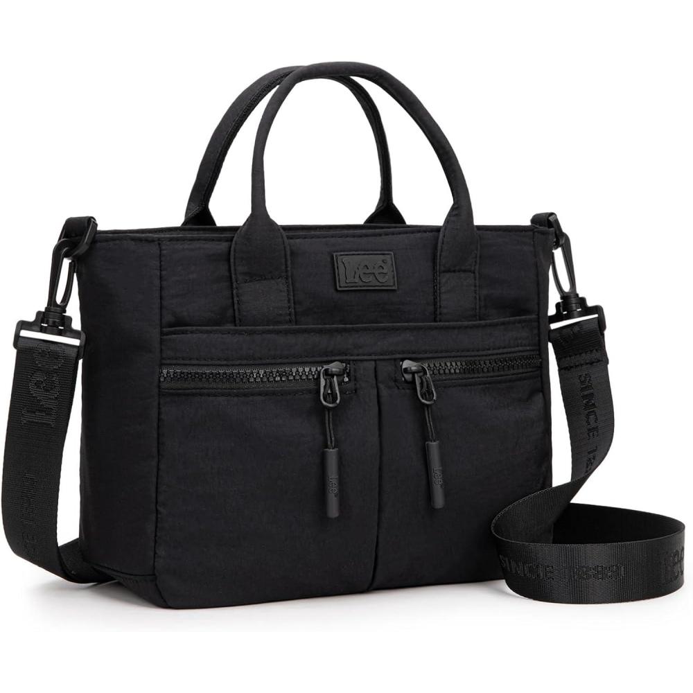 imageMontana West x Lee Mini Crossbody Bag for Women Nylon Tote Bag with Multiple PocketsBlack