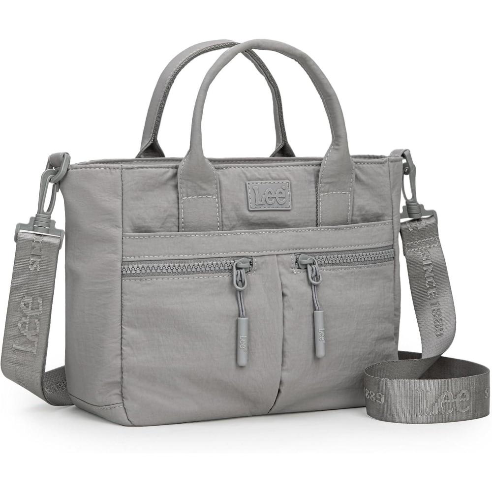 imageMontana West x Lee Mini Crossbody Bag for Women Nylon Tote Bag with Multiple PocketsGray