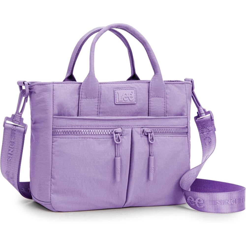 imageMontana West x Lee Mini Crossbody Bag for Women Nylon Tote Bag with Multiple PocketsPurple