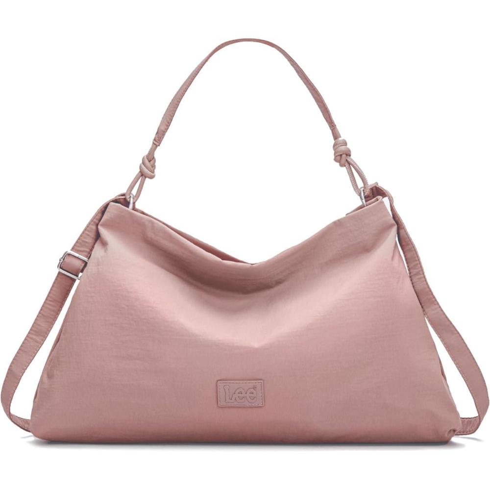 imageMontana West x Lee Nylon Hobo Crossbody Bag for Women Large Shoulder Tote Handbag Casual Work Purse with Adjustable StrapDeep Pink