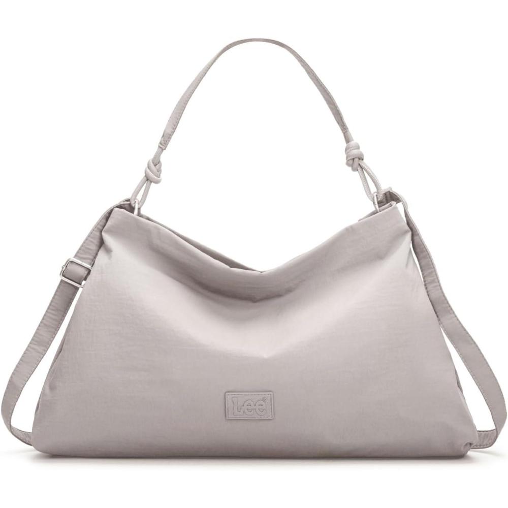 imageMontana West x Lee Nylon Hobo Crossbody Bag for Women Large Shoulder Tote Handbag Casual Work Purse with Adjustable StrapGray