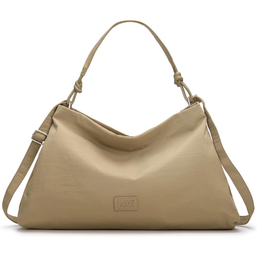 imageMontana West x Lee Nylon Hobo Crossbody Bag for Women Large Shoulder Tote Handbag Casual Work Purse with Adjustable StrapKhaki