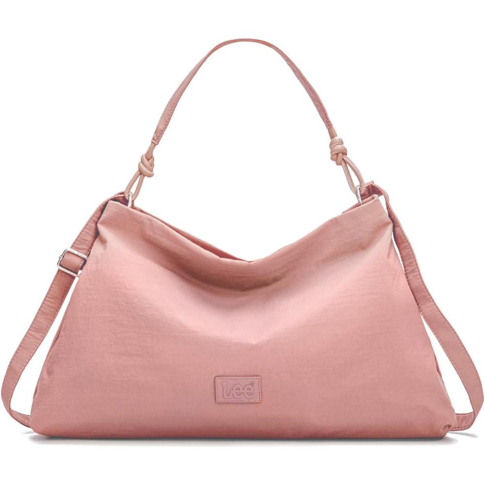 imageMontana West x Lee Nylon Hobo Crossbody Bag for Women Large Shoulder Tote Handbag Casual Work Purse with Adjustable StrapPink