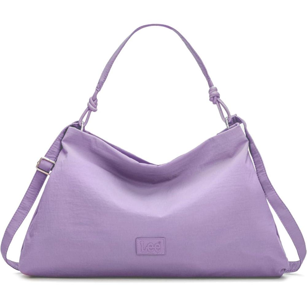 imageMontana West x Lee Nylon Hobo Crossbody Bag for Women Large Shoulder Tote Handbag Casual Work Purse with Adjustable StrapPurple