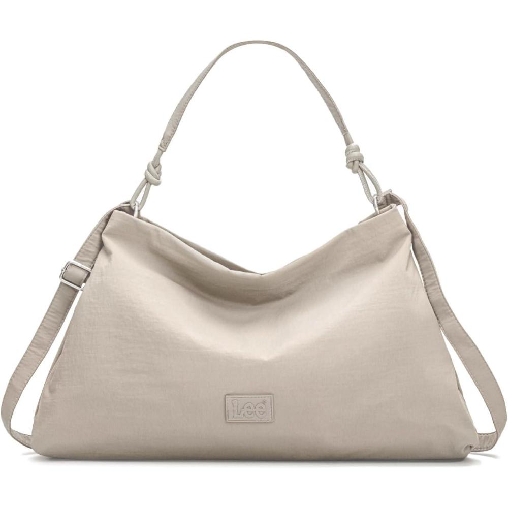 imageMontana West x Lee Nylon Hobo Crossbody Bag for Women Large Shoulder Tote Handbag Casual Work Purse with Adjustable StrapTan