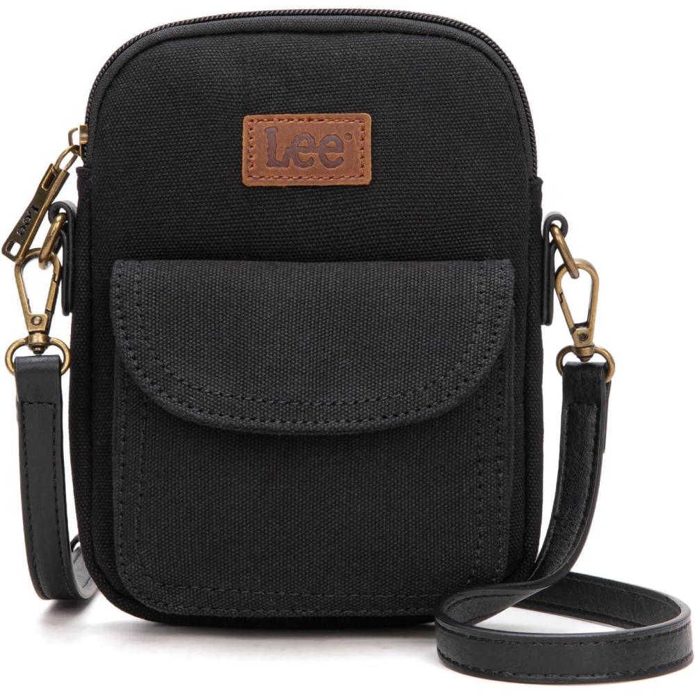 imageMontana West x Lee Small Crossbody Bags for Women Denim Phone Purse ampamp Travel Wallet with Card Slots Shoulder BagNewblack