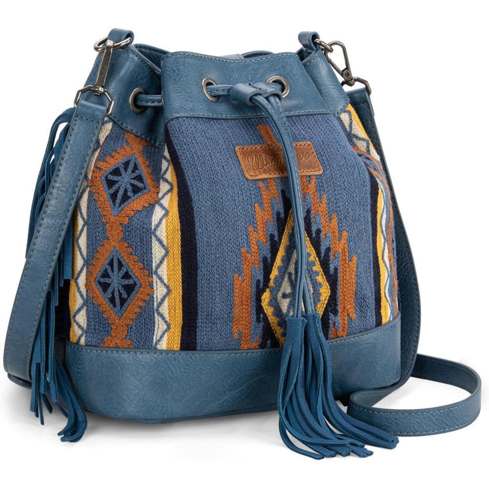 imageWrangler Hobo Bags for Women Designer Aztec Bucket Purses Western Tapestry Shoulder HandbagsTapestryjean