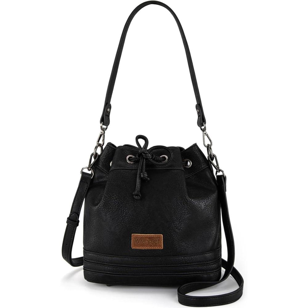 imageWrangler Hobo Bags for Women Designer Aztec Bucket Purses Western Tapestry Shoulder HandbagsTrendyblack