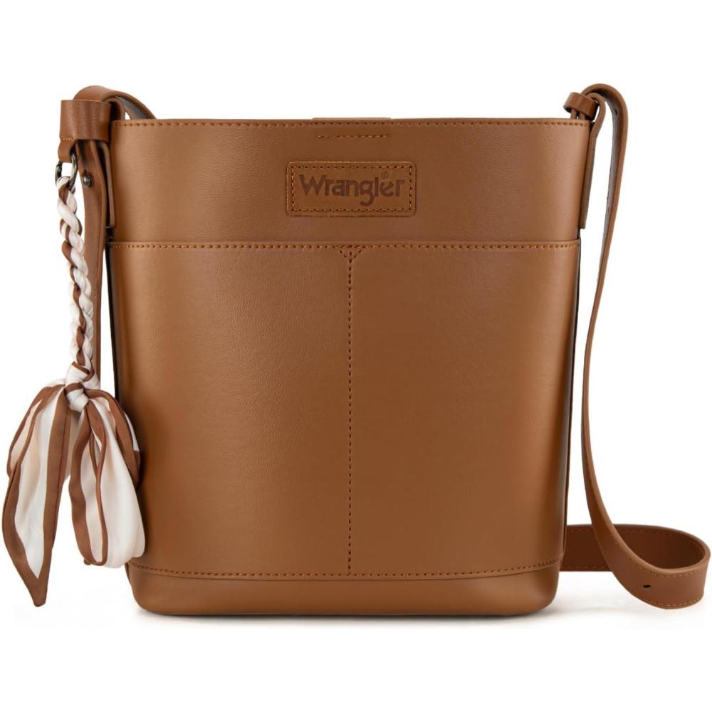 imageWrangler Large Crossbody Purse for Women Cross Body Bag with Scarves