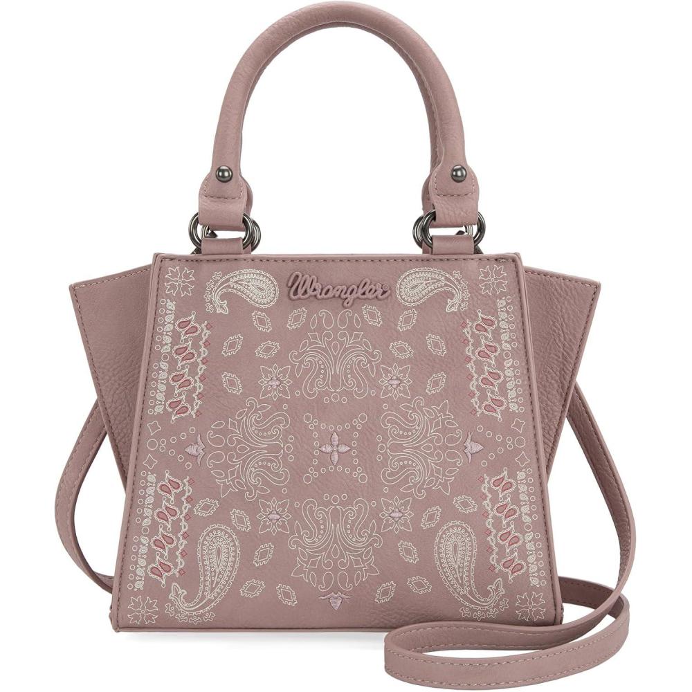 imageWrangler Small Tote Purse Cute Womens Handbags Western Paisley Print Satchel BagsPaisleypink