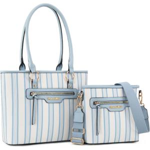 Montana West 2Pcs Handbags Sets for Women Large Tote Bags Cute Crossbody Purses(Z-blue)