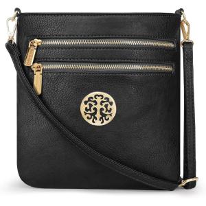 Montana West Crossbody Bags for Women Multi Pocket Cross Body Bag Purses with Adjustable Strap(042black)