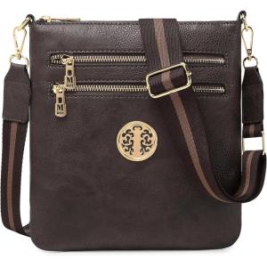 Montana West Crossbody Bags for Women Multi Pocket Cross Body Bag Purses with Adjustable Strap(A Guitar Strap Coffee)