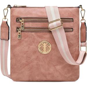 Montana West Crossbody Bags for Women Multi Pocket Cross Body Bag Purses with Adjustable Strap(A Guitar Strap Pink)