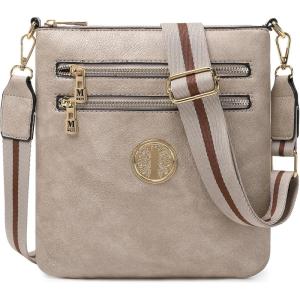 Montana West Crossbody Bags for Women Multi Pocket Cross Body Bag Purses with Adjustable Strap(A Guitar Strap Taupe)