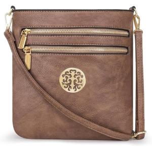 Montana West Crossbody Bags for Women Multi Pocket Cross Body Bag Purses with Adjustable Strap(B Dark Brown)