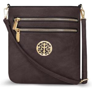 Montana West Crossbody Bags for Women Multi Pocket Cross Body Bag Purses with Adjustable Strap(B Dark Coffee)