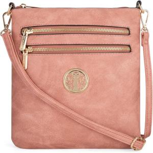 Montana West Crossbody Bags for Women Multi Pocket Cross Body Bag Purses with Adjustable Strap(B Pink)