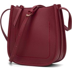 Montana West Crossbody Bags for Women Multi Pocket Cross Body Bag Purses with Adjustable Strap(Burgundy Red)