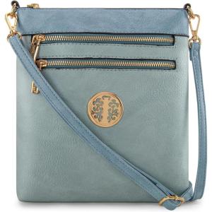Montana West Crossbody Bags for Women Multi Pocket Cross Body Bag Purses with Adjustable Strap(Splicing Contrast Blue)
