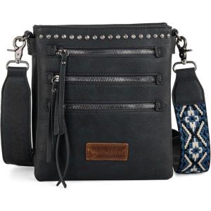 Montana West Crossbody Bags for Women Multi Pocket Cross Body Bag Purses with Guitar Strap(Vintage Navy Blue)