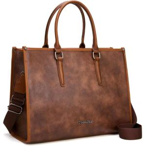 Montana West Laptop Tote Bag for Women 15.6 Inch Computer Bags Business Office Work Briefcase With Adjustable Shoulder Strap(Coffee)
