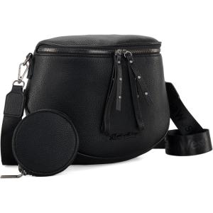 Montana West Large Crossbody Bags for Women Bum Bag Sling Purse with Adjustable Strap(Black)