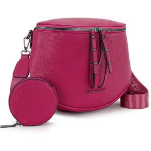 Montana West Large Crossbody Bags for Women Bum Bag Sling Purse with Adjustable Strap(Hot Pink)