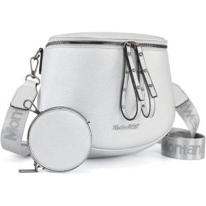Montana West Large Crossbody Bags for Women Bum Bag Sling Purse with Adjustable Strap(Large-silver)