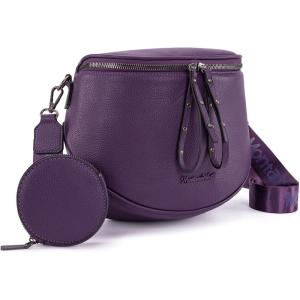 Montana West Large Crossbody Bags for Women Bum Bag Sling Purse with Adjustable Strap(Purple)