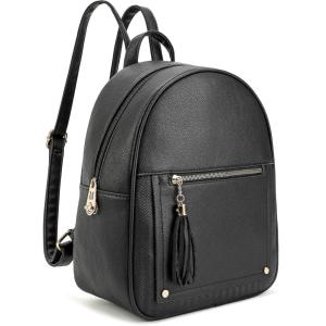 Montana West Mini Cute Backpack for Girls Anti Theft Backpack with Secured Zipper and Tassel(Medium Black)