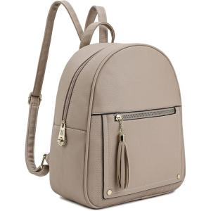 Montana West Mini Cute Backpack for Girls Anti Theft Backpack with Secured Zipper and Tassel(Medium Khaki)