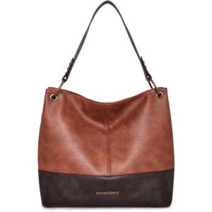 Montana West Purses for Women Hobo Shoulder Handbags with Zipper(A-brown)