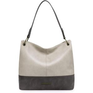 Montana West Purses for Women Hobo Shoulder Handbags with Zipper(A-grey)