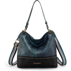Montana West Purses for Women Hobo Shoulder Handbags with Zipper(Crossbody Blue)