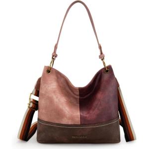 Montana West Purses for Women Hobo Shoulder Handbags with Zipper(Crossbody Pink)