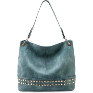 Montana West Purses for Women Hobo Shoulder Handbags with Zipper(D-turquoise)