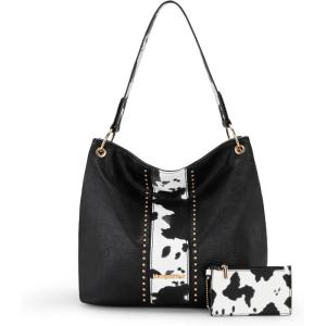 Montana West Purses for Women Hobo Shoulder Handbags with Zipper(Z-black)