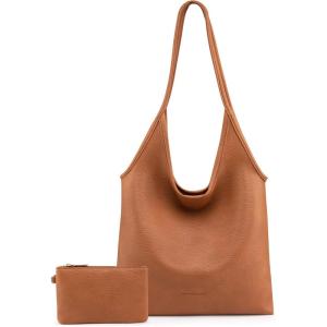 Montana West Slouchy Hobo Bags for Women Soft Designer Shoulder Purses Ladies Top Handle Handbag(1iced Coffee)