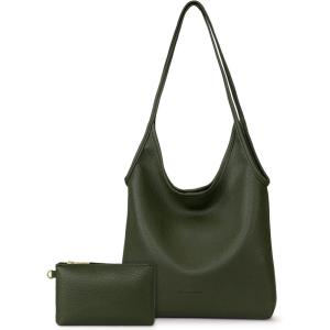 Montana West Slouchy Hobo Bags for Women Soft Designer Shoulder Purses Ladies Top Handle Handbag(1olive Green)