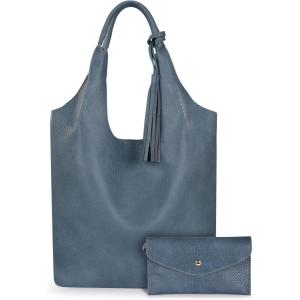 Montana West Slouchy Hobo Bags for Women Soft Designer Shoulder Purses Ladies Top Handle Handbag(Denim Jean079)