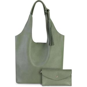 Montana West Slouchy Hobo Bags for Women Soft Designer Shoulder Purses Ladies Top Handle Handbag(Light Green079)