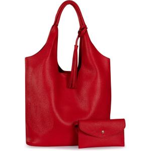 Montana West Slouchy Hobo Bags for Women Soft Designer Shoulder Purses Ladies Top Handle Handbag(Pepper Red079)